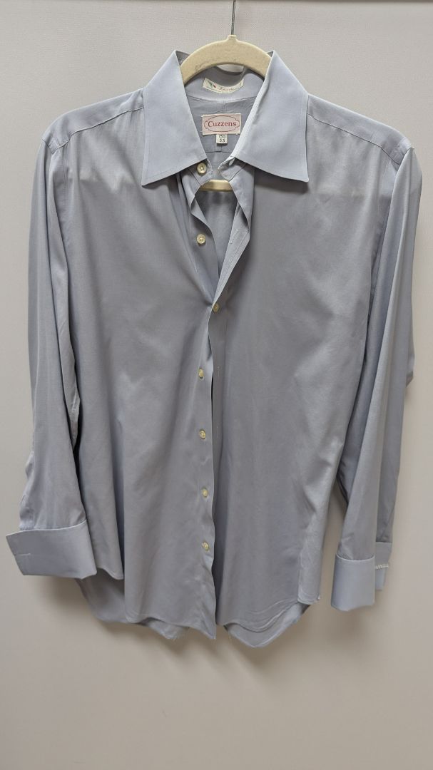 Cuzzens Light Grey Long-Sleeve Button-Down Shirt