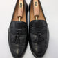 Bally Black Leather Tassel Fringe Loafer