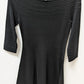 Jessica Howard Black Mesh-Hem Knit Flared Dress