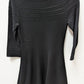Jessica Howard Black Mesh-Hem Knit Flared Dress