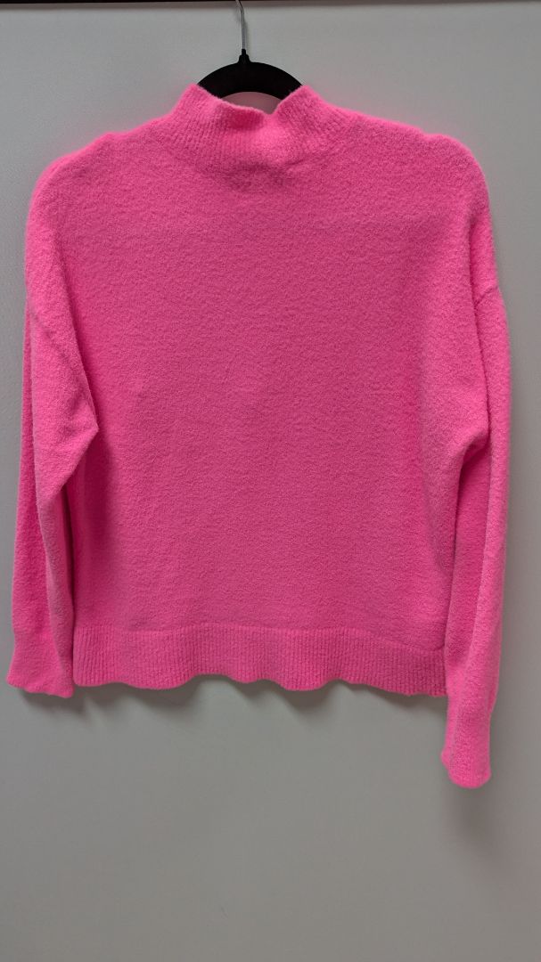 Lou & Grey Hot Pink Fuzzy Quarter-Zip Pullover Sweater