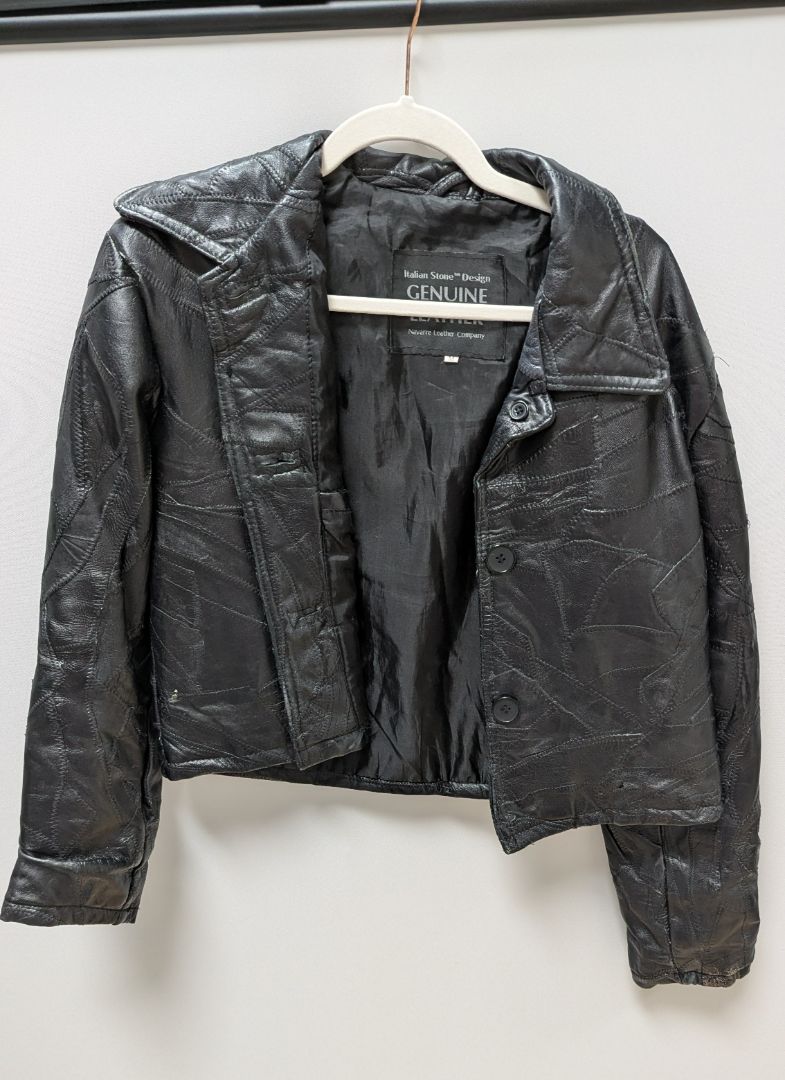 Navarre Leather Company Black Italian Stone Leather Jacket
