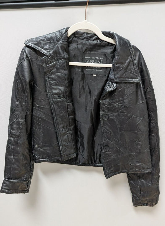 Navarre Leather Company Black Italian Stone Leather Jacket