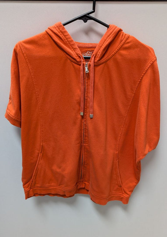 Style & Co Sport Orange Short-Sleeve Zippered Hoodie