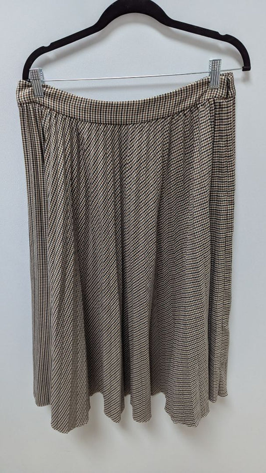 Alex Marie Brown Houndstooth Thick Pleated Skirt