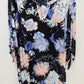 Chico's Navy Floral Tie-Sleeve Sheath Dress