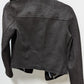 Tahari Black/Silver Faux-Suede Moto Jacket