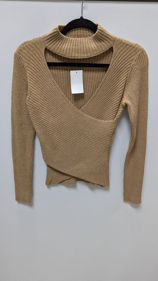 ASTR Tan Cutout Turtleneck Sweater