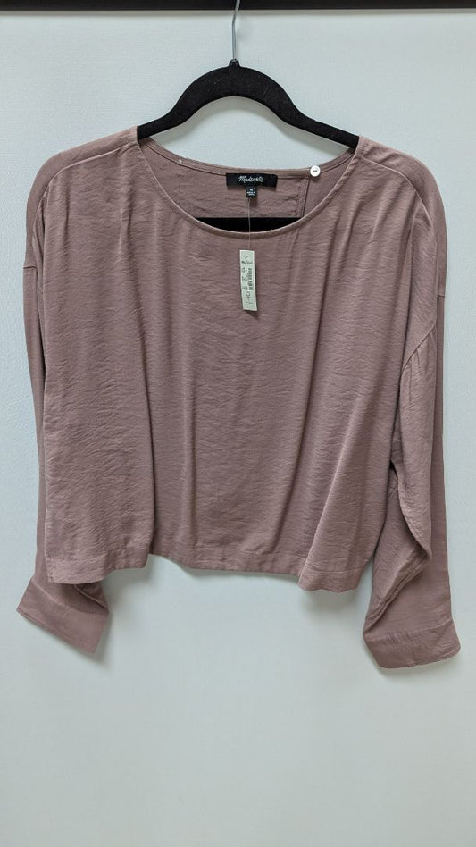 Madewell Light Mauve Split Open-Back Blouse
