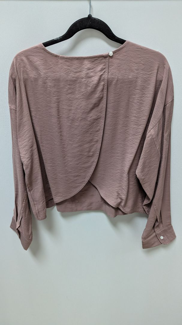 Madewell Light Mauve Split Open-Back Blouse