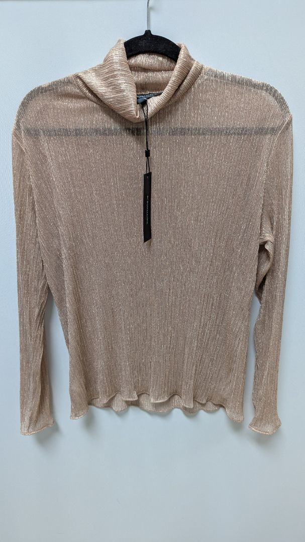 BCBGMAXAZRIA Dusty Rose Sheer Shimmer Blouse