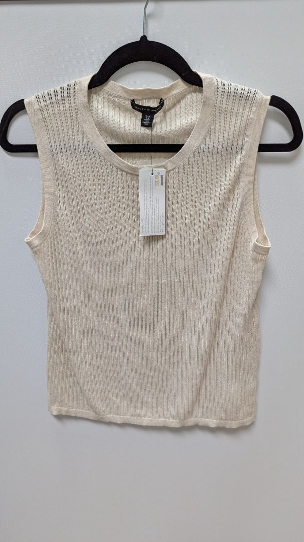 Saks Fifth Avenue Calico Tan Sleeveless Knit Blouse