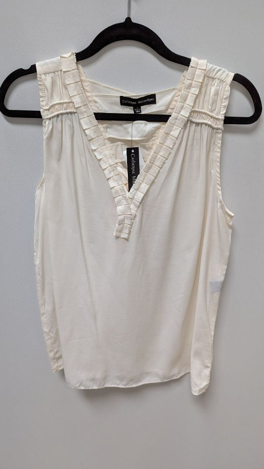 Catherine Malandrino Bone White Tie-Back Blouse