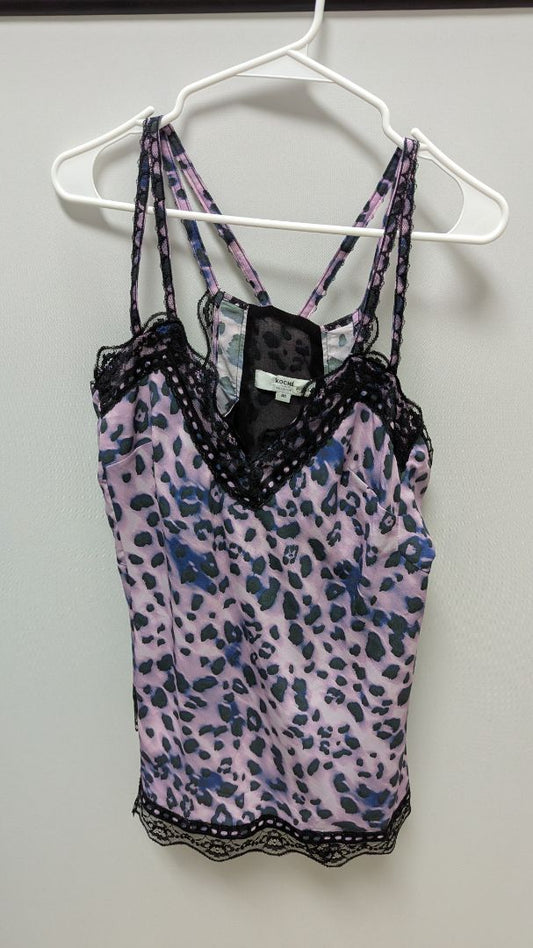 KOCHE Collective Purple Leopard Camisole Blouse