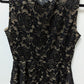 BCBGMAXAZRIA Black/Beige Lace Peplum Blouse