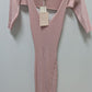 Charles Henry Pink Ribbed Knit Button-Down Dress & Shrug 2-Piece Set