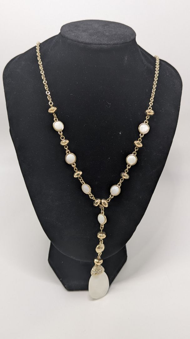 The Limited Gold/White Beaded Longline Necklace