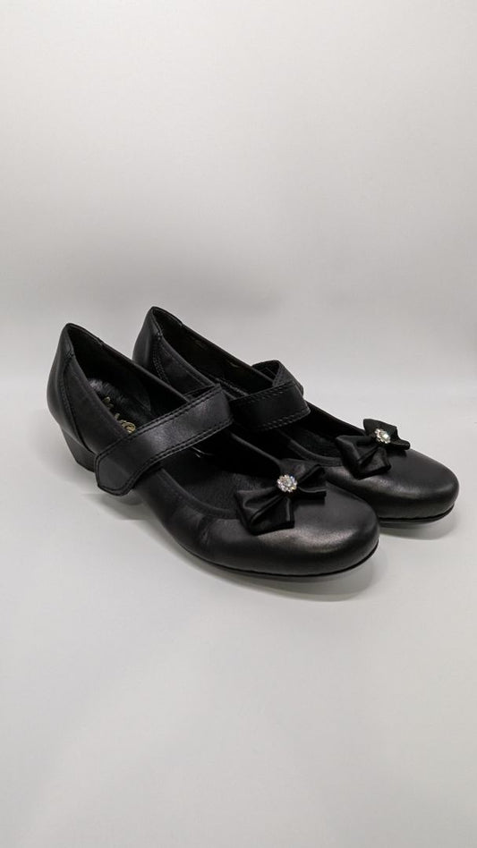 rieker Black Rhinestone Embellished Mary Jane Heels