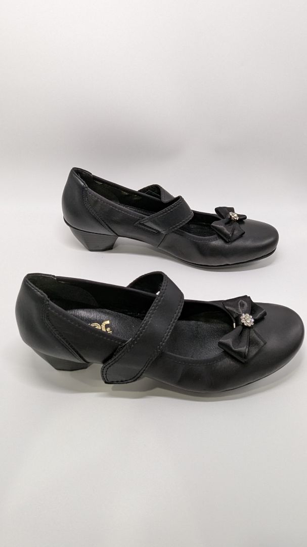 rieker Black Rhinestone Embellished Mary Jane Heels