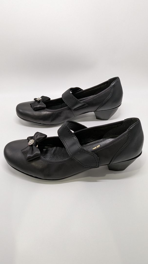 rieker Black Rhinestone Embellished Mary Jane Heels