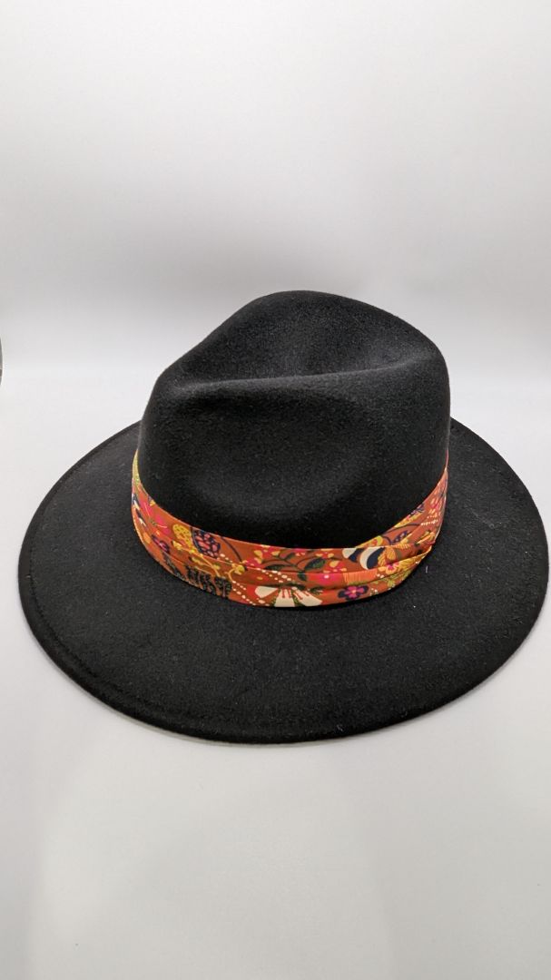 Target Black/Orange Paisley Band Fedora Hat