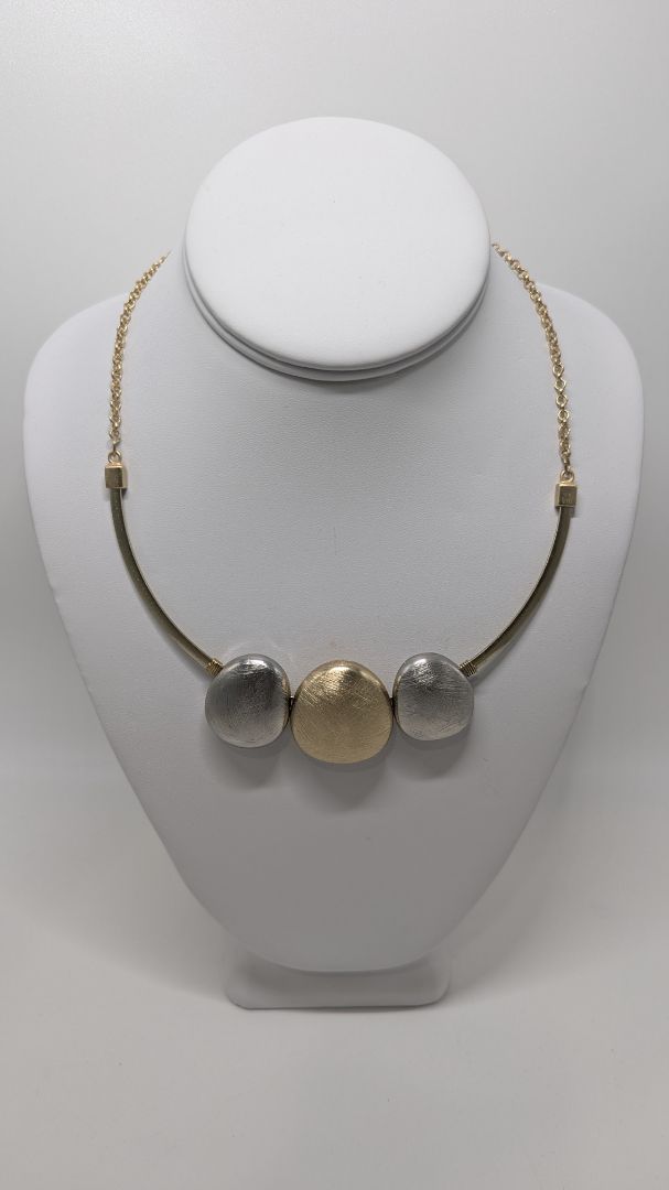 Chico's Two-Tone Rounded Embellishment Necklace