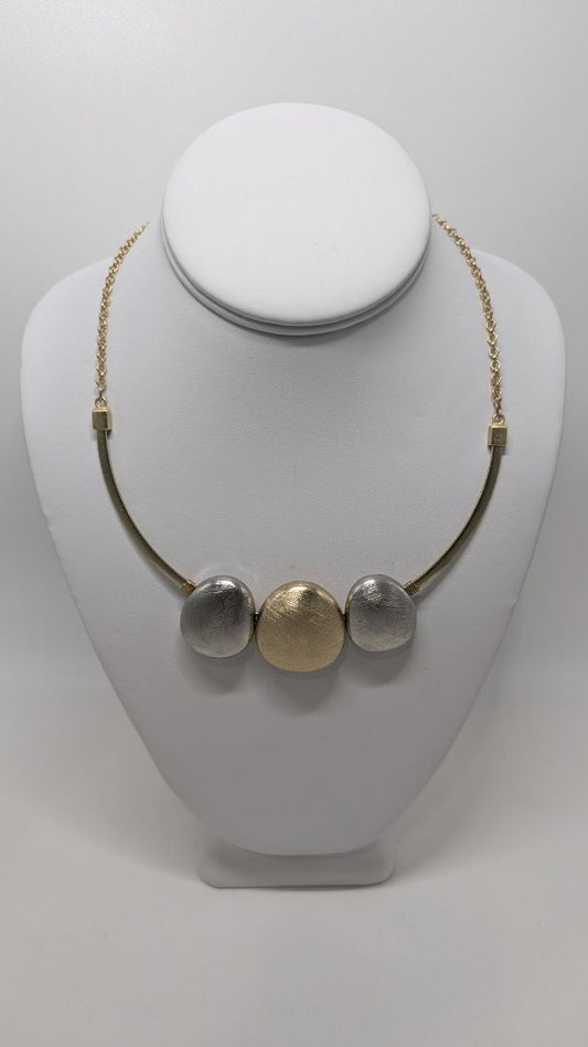 Chico's Two-Tone Rounded Embellishment Necklace