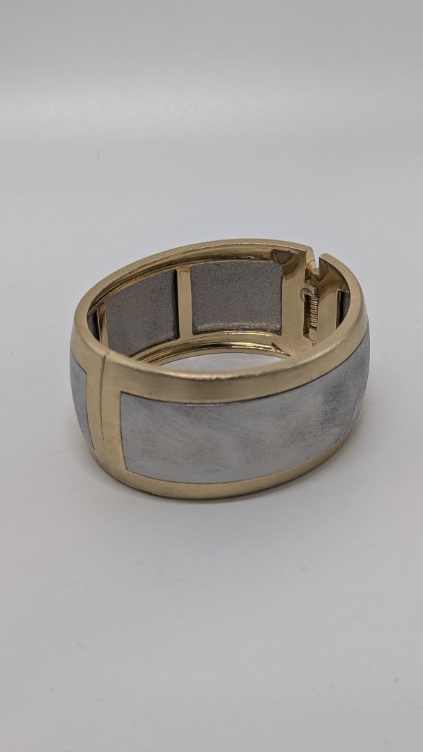 Gold/Silver Two-Tone Magnetic-Hinge Bracelet
