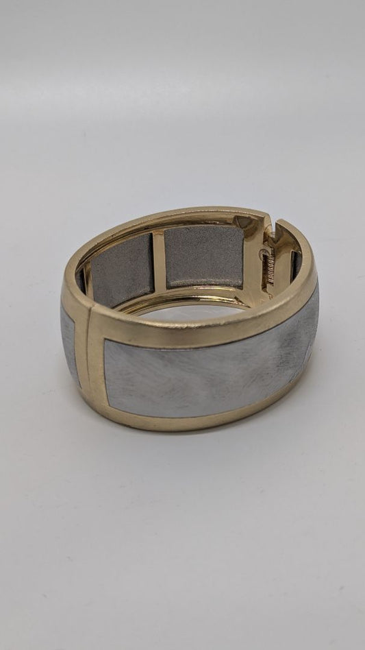 Gold/Silver Two-Tone Magnetic-Hinge Bracelet