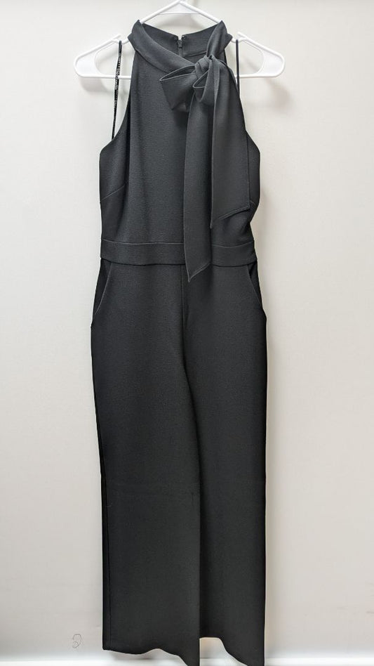 Vince Camuto Black Sleeveless Tie-Neck Wide Leg Jumpsuit