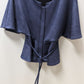 Essentials Sioni Navy Faux-Suede Short-Sleeve Zippered Jacket