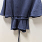 Essentials Sioni Navy Faux-Suede Short-Sleeve Zippered Jacket