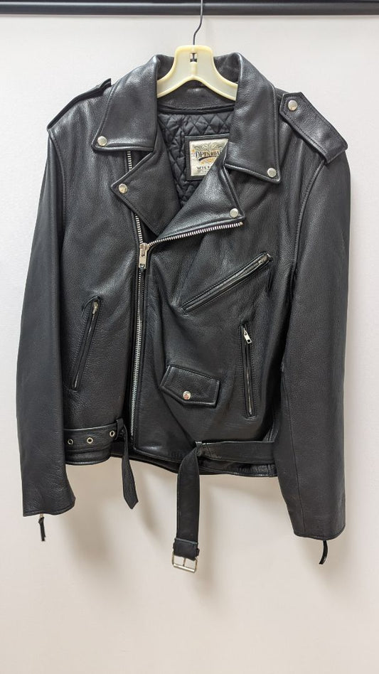 Open Road Wilsons Men's Black Leather Motorcycle Jacket