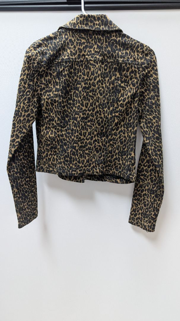 silence + noise Brown/Black Animal Print Moto Jacket