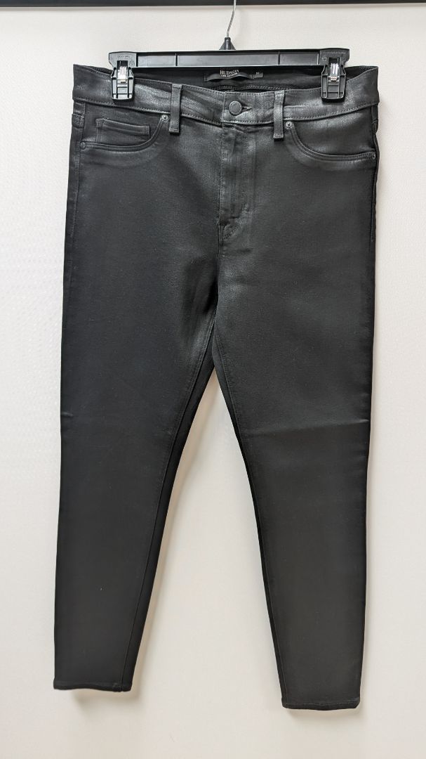 Hudson Black "Nico Super Skinny" Coated Jeans