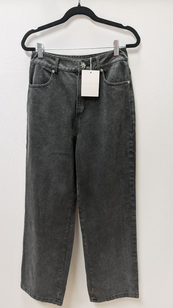 endless rose "Dary" Grey Wide Leg Jeans