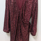 Gianni Bini Red Moor Sequin Wrap Dress