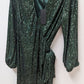Gianni Bini Forest Green Moor Sequin Wrap Dress