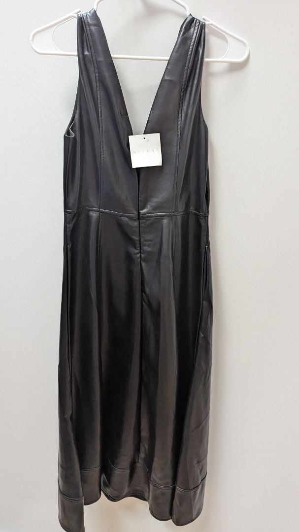 NYLAND Black Belen Faux-Leather Dress