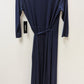 bebe Dark Blue Long-Sleeve Tie-Wrap Dress