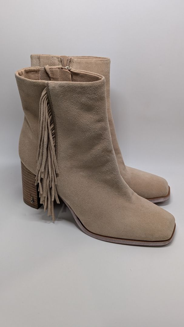 Sam Edelman Ona Fringe Suede Camel Boots