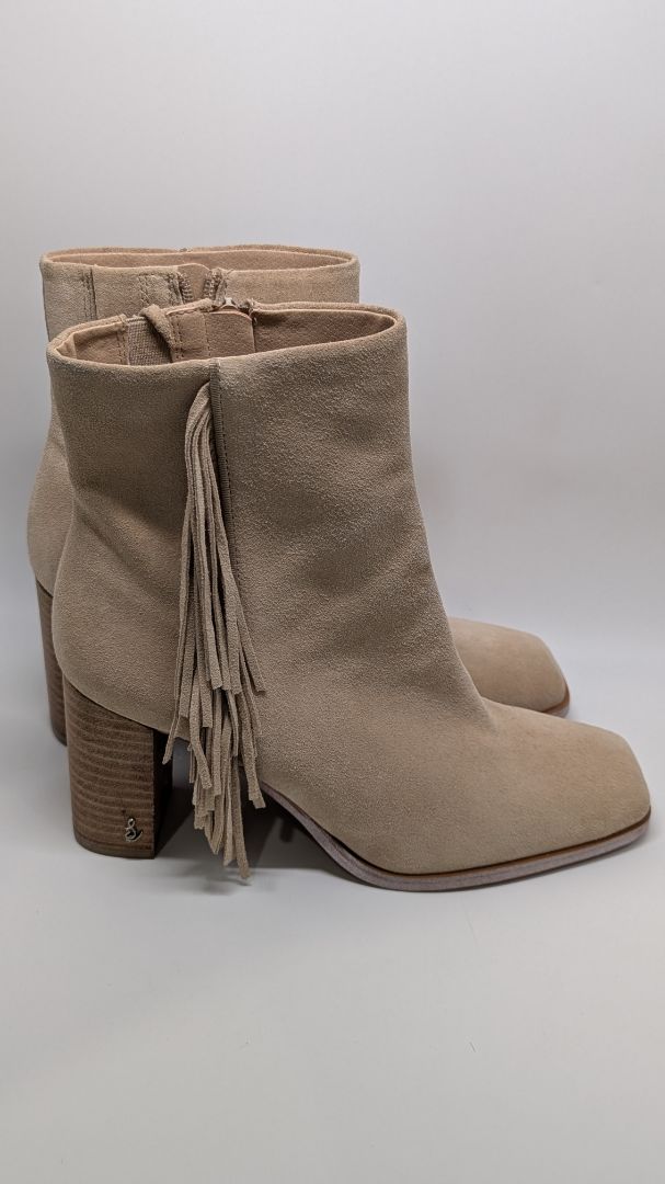 Sam Edelman Ona Fringe Suede Camel Boots