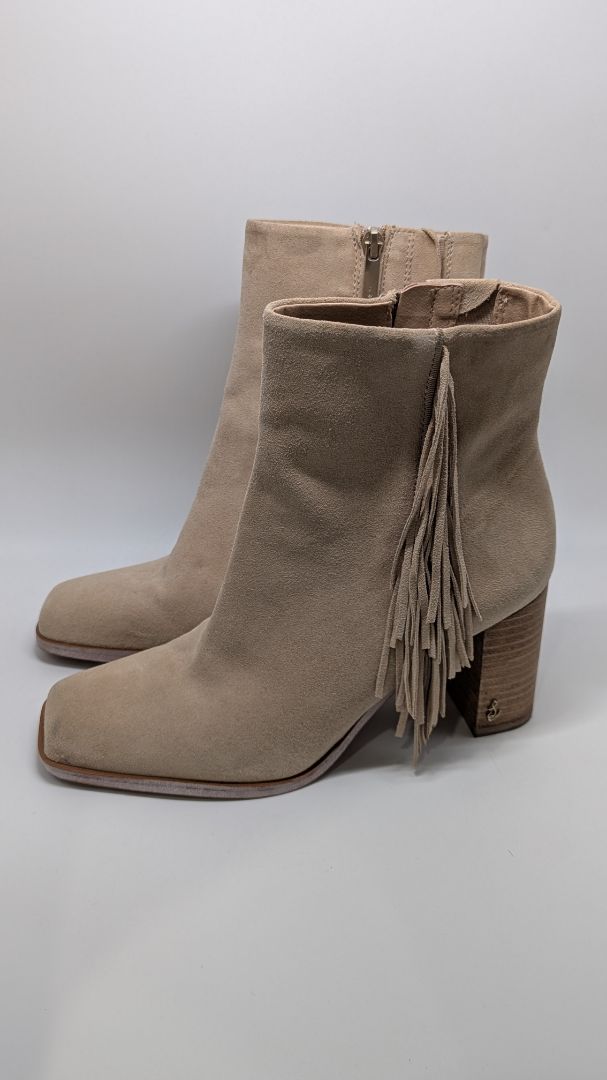 Sam Edelman Ona Fringe Suede Camel Boots