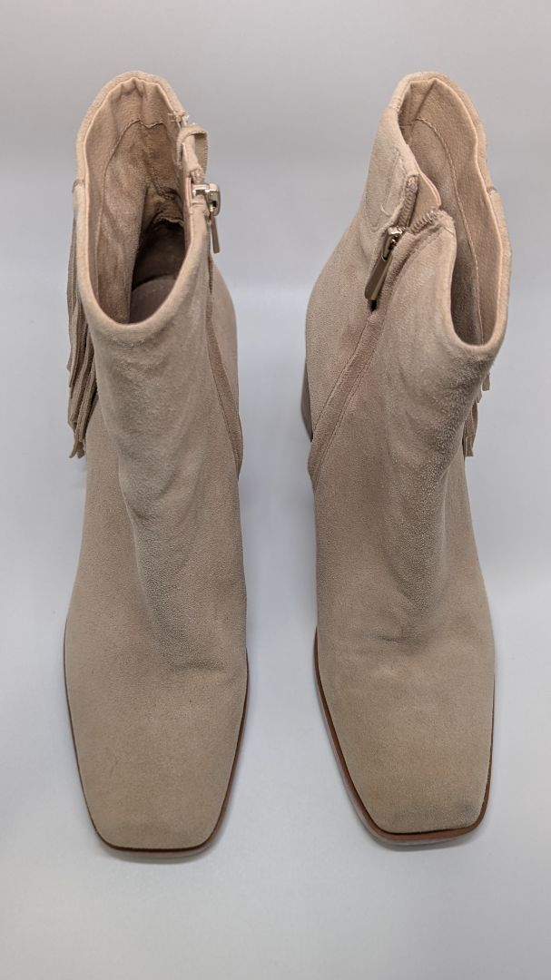 Sam Edelman Ona Fringe Suede Camel Boots