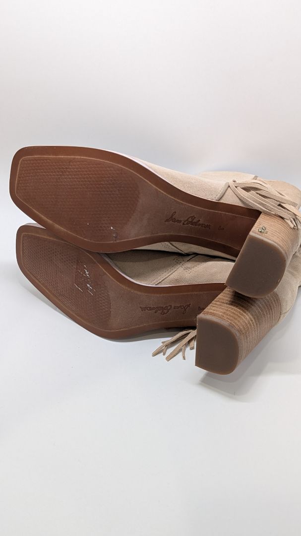 Sam Edelman Ona Fringe Suede Camel Boots