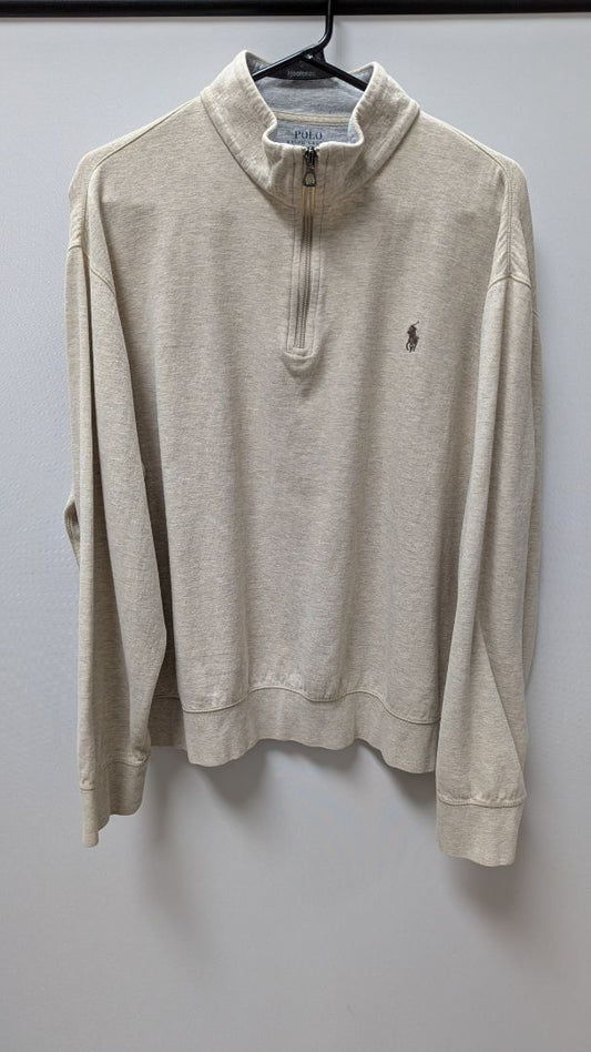 Polo Ralph Lauren Cream Quarter-Zip Pullover Sweatshirt