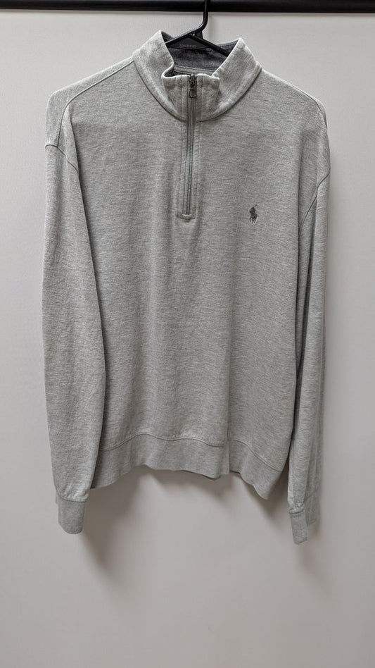 Polo Ralph Lauren Light Grey Quarter-Zip Pullover Sweatshirt