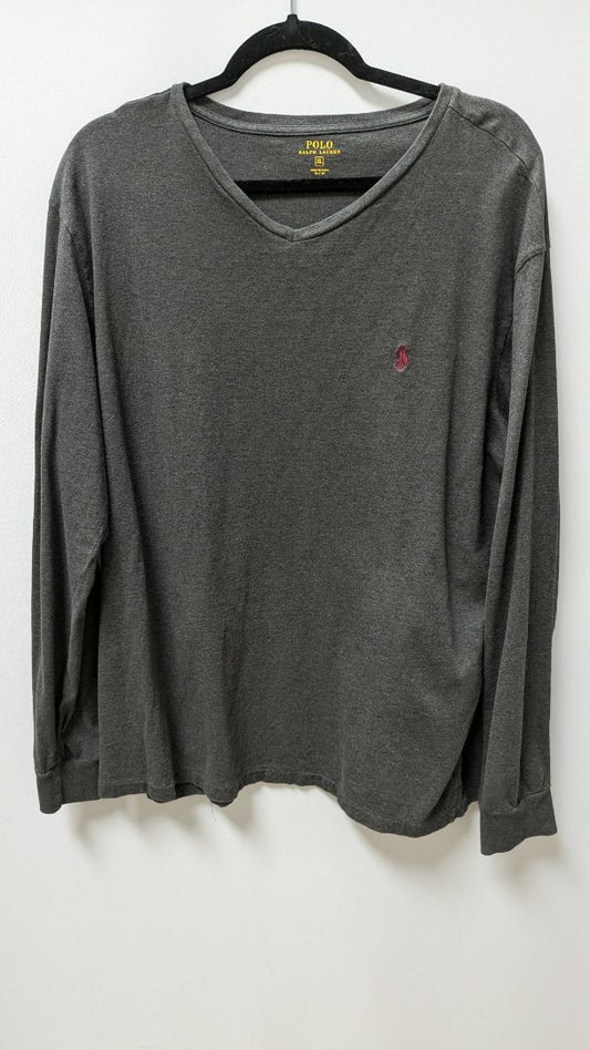 Polo Ralph Lauren Dark Grey V-Neck Long-Sleeve T-Shirt