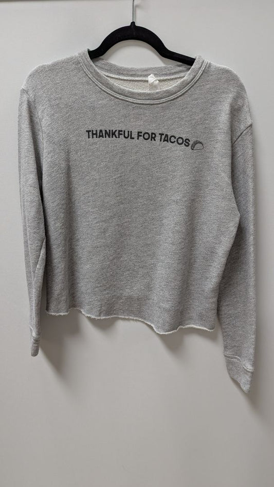 Sadie & Sage Grey Graphic Cropped Sweatshirt