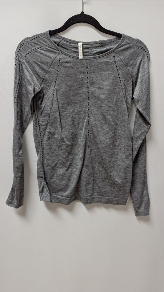 ATHLETA Grey Long Sleeve Cutout Active Top